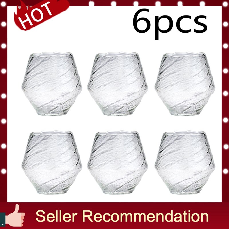 wine glass whiskey glass spirit glass water glass niche wine glass bar wine glass hospitality home water glass: 6pcs
