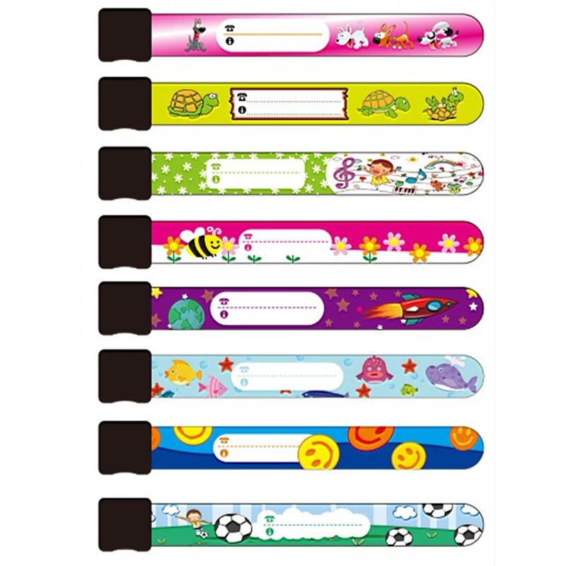 8Pcs/Set Kids Adjustable Waterproof Wrist Strap For Children Travel Outdoor Safe Anti-lost Wristband Safety Recognition Bracelet
