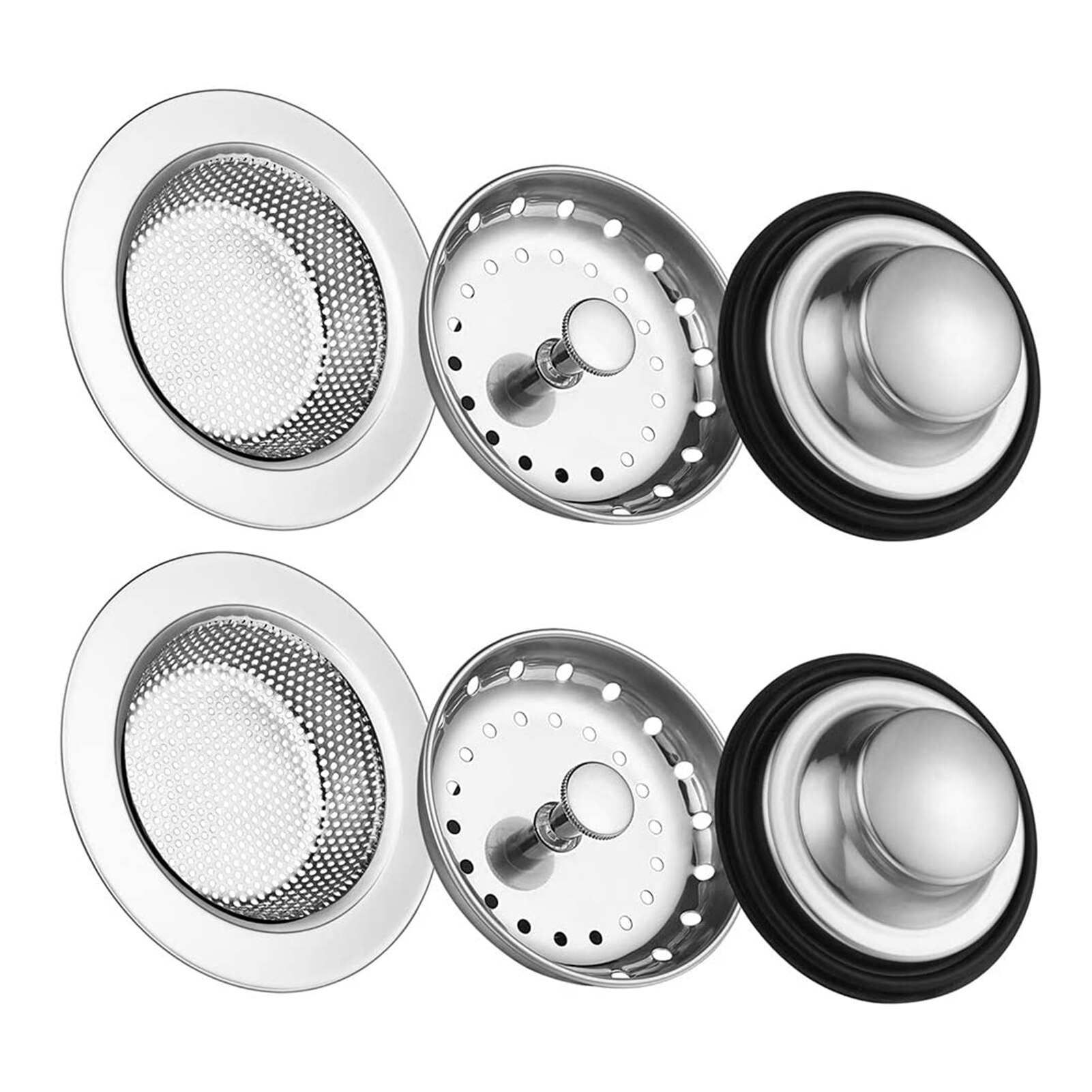 2Pcs Sink Filter Roestvrijstalen Aanrecht Plug Filter Water Aftappen Voorkomen Verstopping Filter Diameter 112Mm 86Mm 80Mm