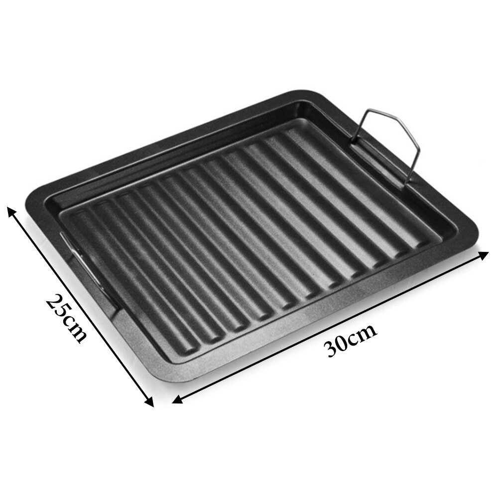 Barbecue Pan Bbq Gereedschap Stalen Plaat Bakken Handig Praktische Party Bakplaten Grill Plaat Professionele Keukengerei Kookgerei: 25x30cm