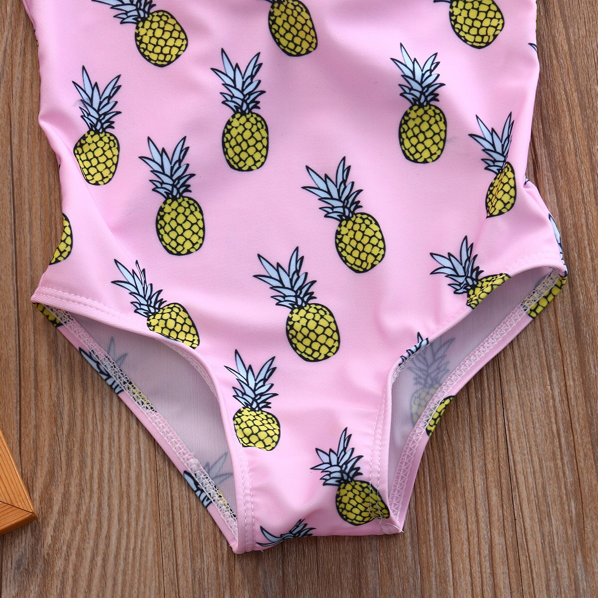 Sommer kawaii ananas ananas trykt baby jenter klær tilbake bue volanger låve beachwear klær