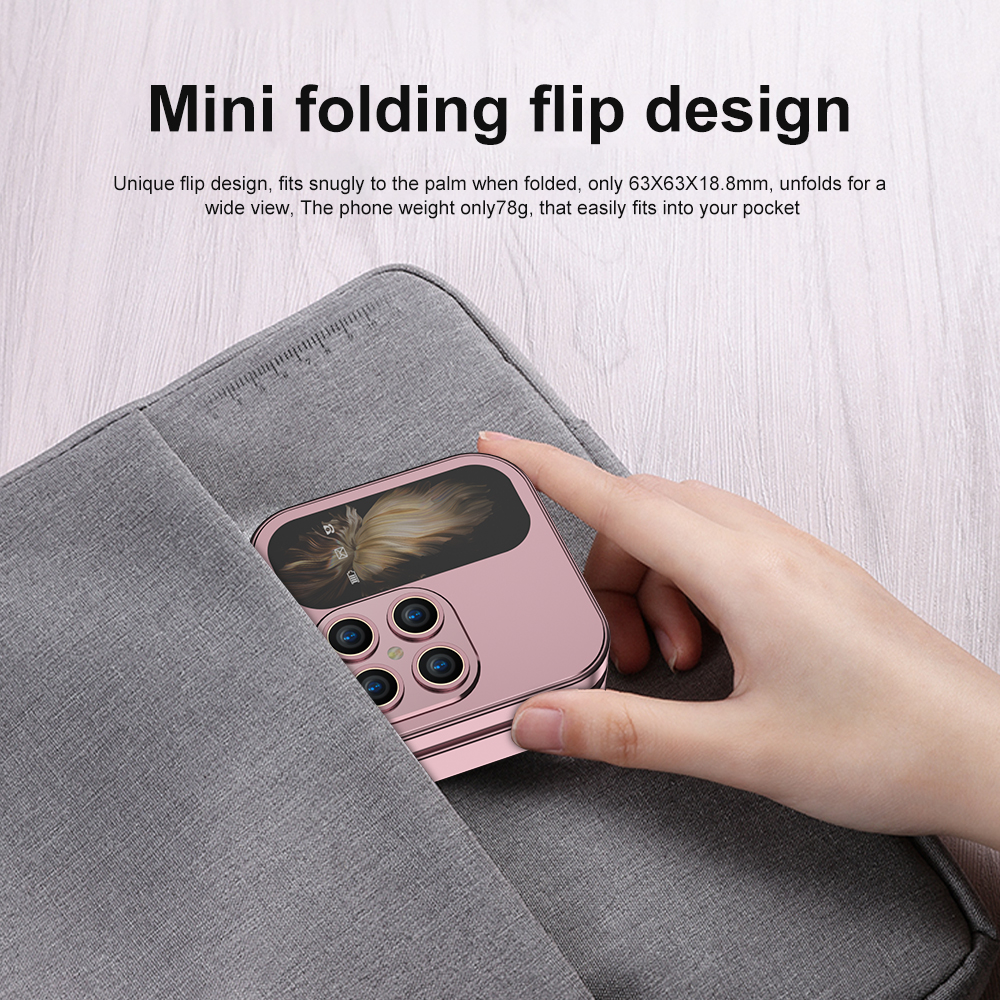 SERVO i17 Mini tarjeta SIM Dual plegable teléfono móvil 2G reproductor de vídeo en red linterna Radio FM voz mágica caja pequeña Flip teléfonos móviles