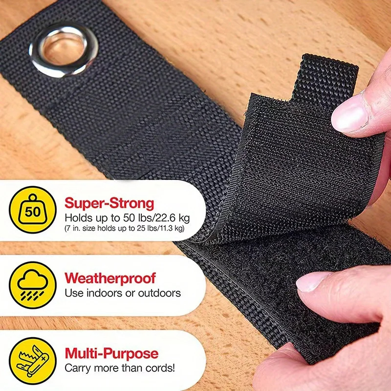 2 Stuks Verlengsnoer Houder Organizer Heavy Duty Haak En Lus Opbergband Kabelriemen Wikkel Touw Organizer Voor Opknoping