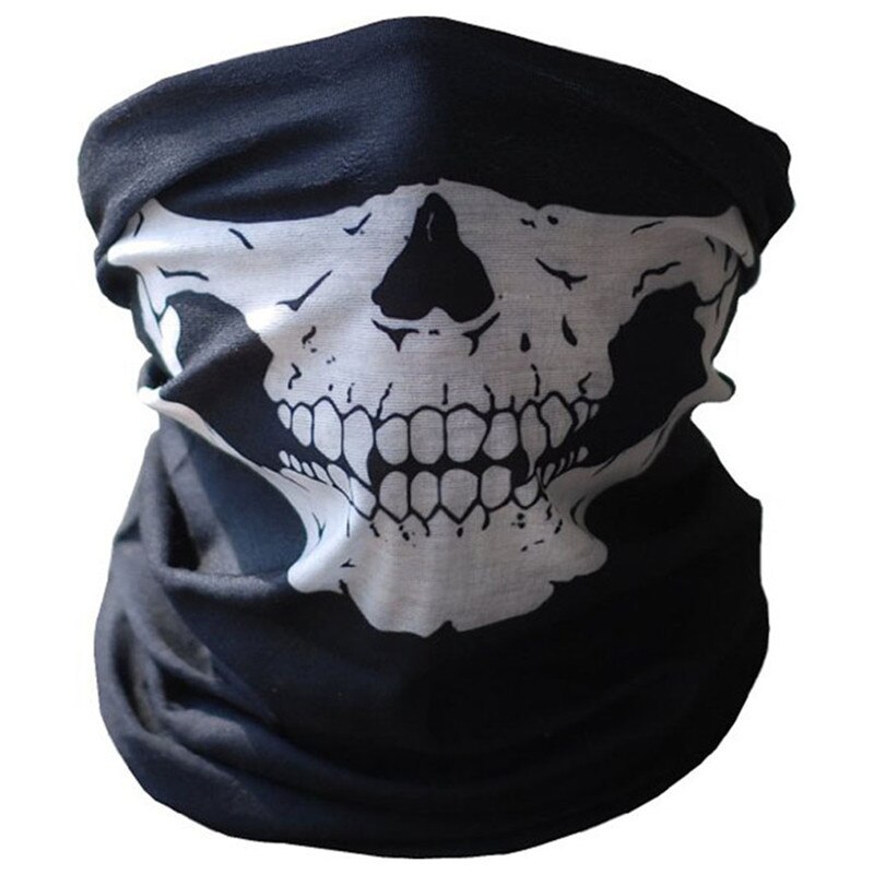 Masque facial crâne Halloween vélo Ski, squelette, extérieur moto vélo, multi-fonction, couvre-chef chapeau écharpe demi-masque