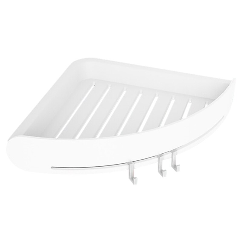 Toilet Bathroom Shower &Toilet Triangular Basket Wall Suction Plastic: White