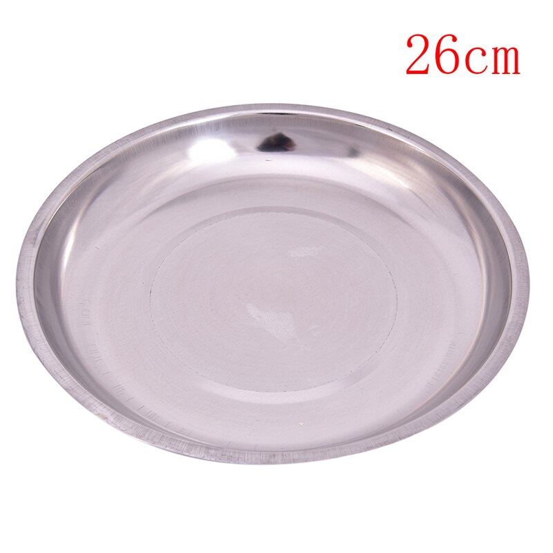 Campeggio 14 centimetri-26 centimetri in Acciaio Inox Cena Piastra Esterna di picnic Da Tavola La Cena Piatto Contenitore di Alimento Piatto di Insalata: 26cm