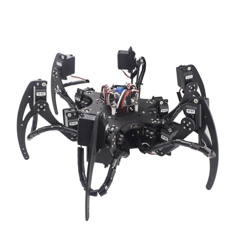 18 DOF Aluminium Hexapod Spider Six 3DOF Legs Robot Frame Kit with Ball Bearing Fully Compatible