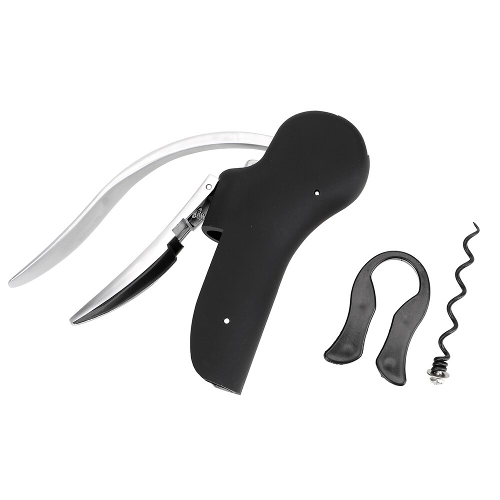 Sacacorchos de palanca de Bar, abridor de vino, Kit elevador de taladro de corcho, accesorios de cocina, juego de herramientas de vino, cortador de papel de aluminio, abrebotellas: Negro