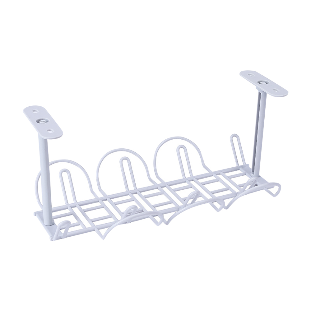 Support de rangement sous Table, étagère à câble, support de prise inférieure de Table, support suspendu, finition de ligne, organisateur de fil de bureau: GRIS