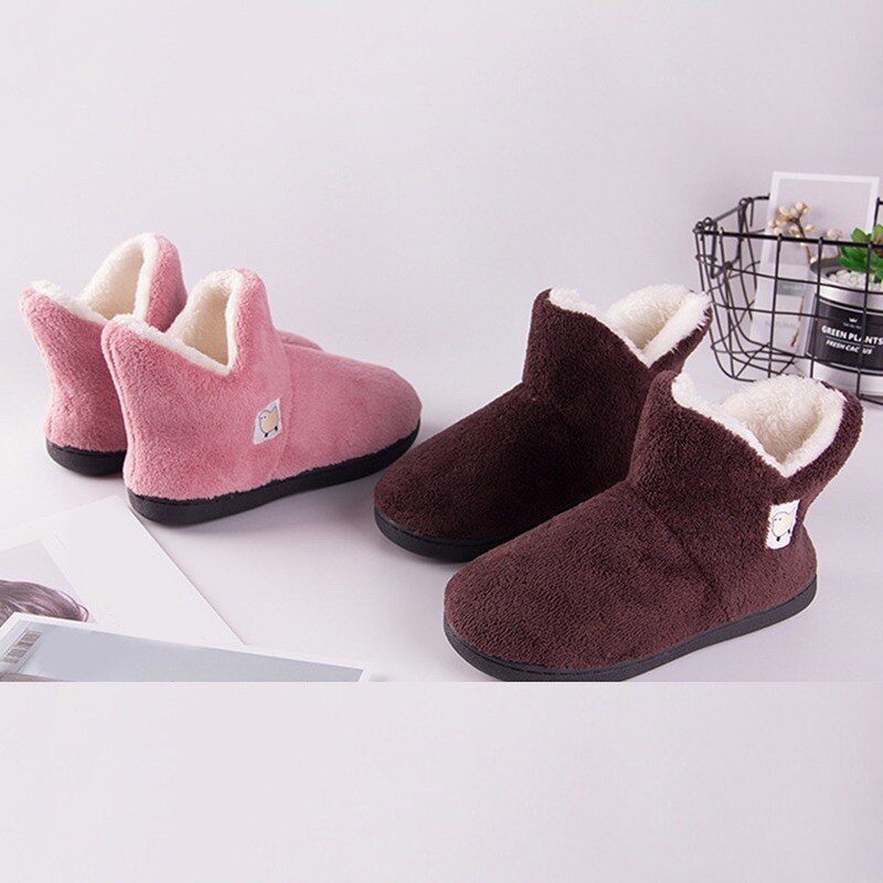 Bottines d'hiver pour femmes, chaussures plates en peluche pour garder au ,