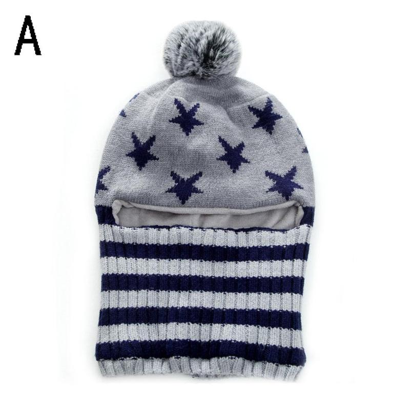 Kids Hat For Winter Head Neck Keeping Warm Cotton Knitting Crochet Beanie Cap Christmas Year: A