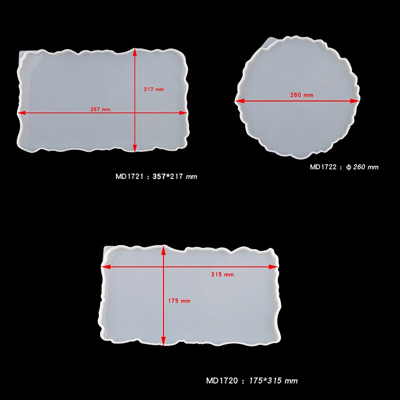 3 uds DIY resina molde Set grande geoda posavasos silicona molde fruta té bandeja moldes para joyería hacer artesanía: Default Title