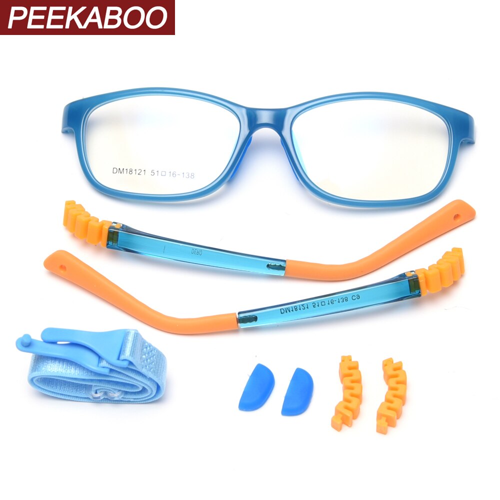 Peekaboo silikon quadrat gläser für freundlicher junge klare linse tr90 blau rosa mädchen optische gläser rahmen für freundlicher ultraligt