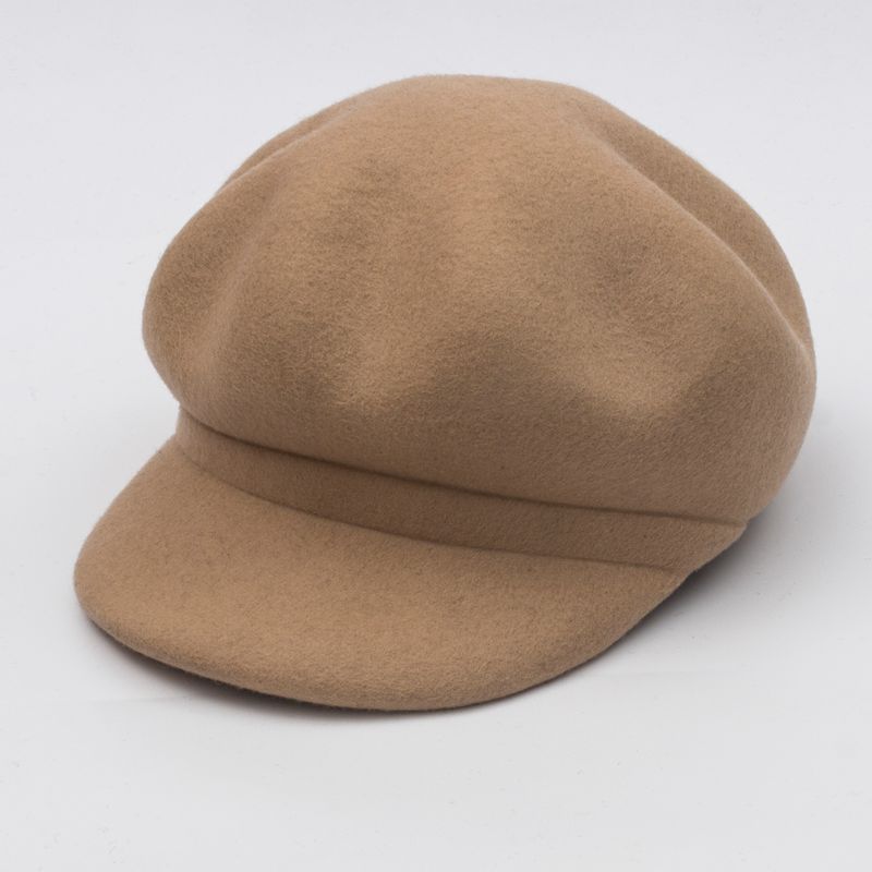 Boina De Kleur Sólido, Sombrero De Artista Vintage, Pintor Pequeño, Clásico, Wit, Cálido, octogonal, Otoño E Invierno Mode: Khaki