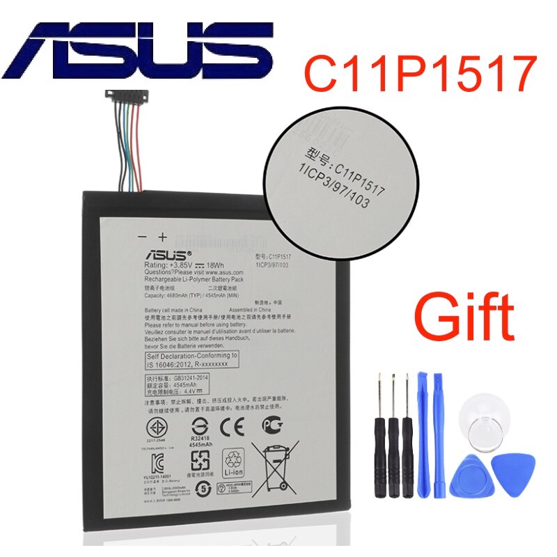 Batteria originale C11P1517 per ASUS ZENPAD 10 Z300M Z300CNL 6B P00C strumenti gratuiti 4680mAh di alta qualità