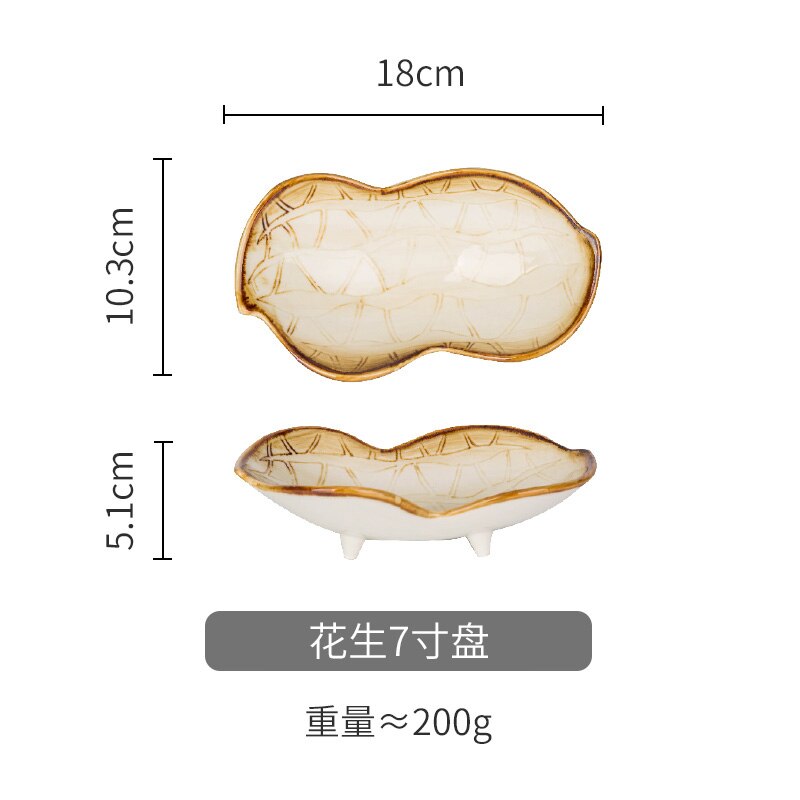 3D Kleine Leuke Groente Keramische Snack Schotel Plaat Kom Dessert Japanse Snack Fruit Slakom Sieraden Lade Decoratieve Servies: (512) Peanuts