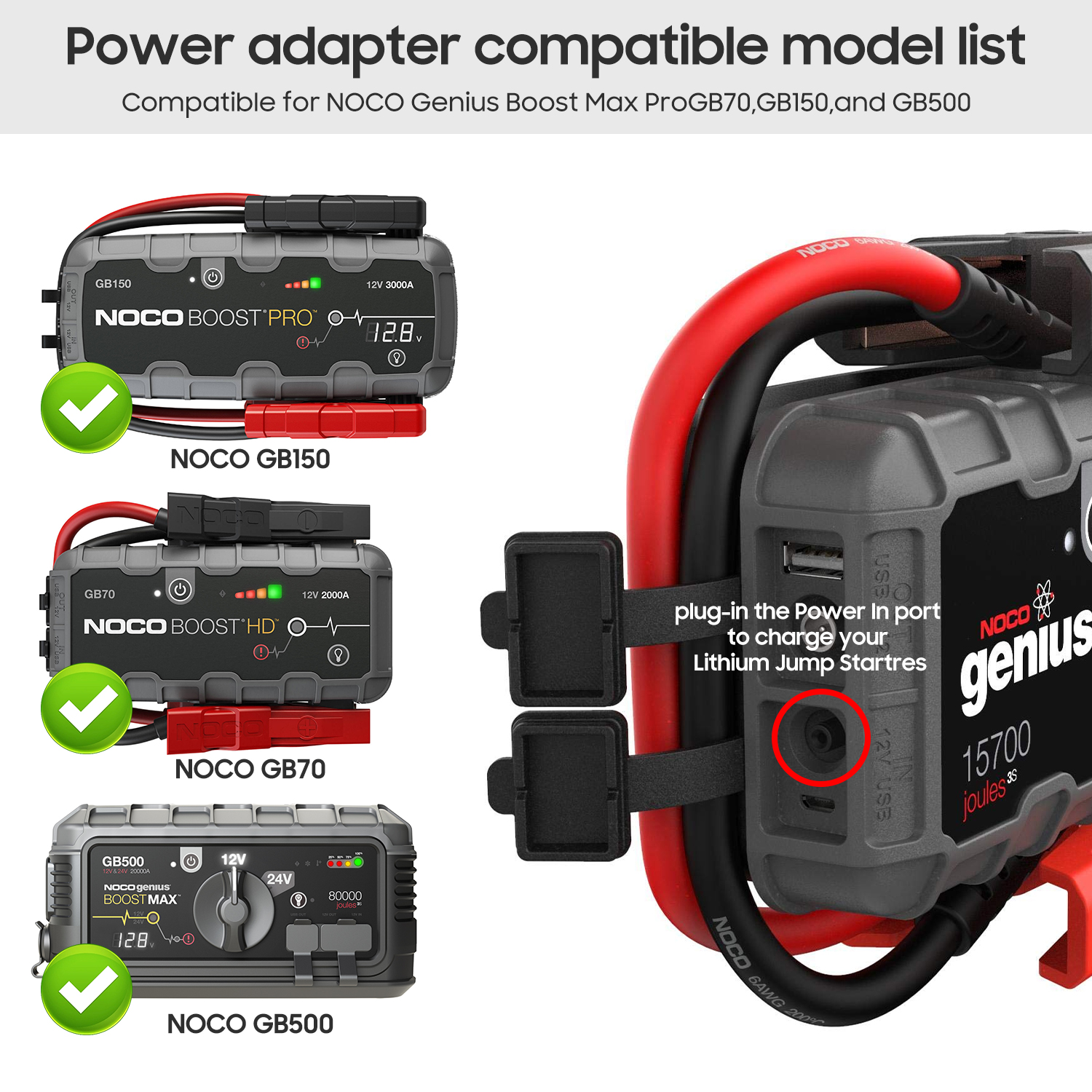 56W 14V 4A AC Power Adapter Auto Jump Starter Batterij voor NOCO GB70 GB150 GB250 + GB251 + GB500 GB500 + XGC4 XGC NOCO Boost Charger