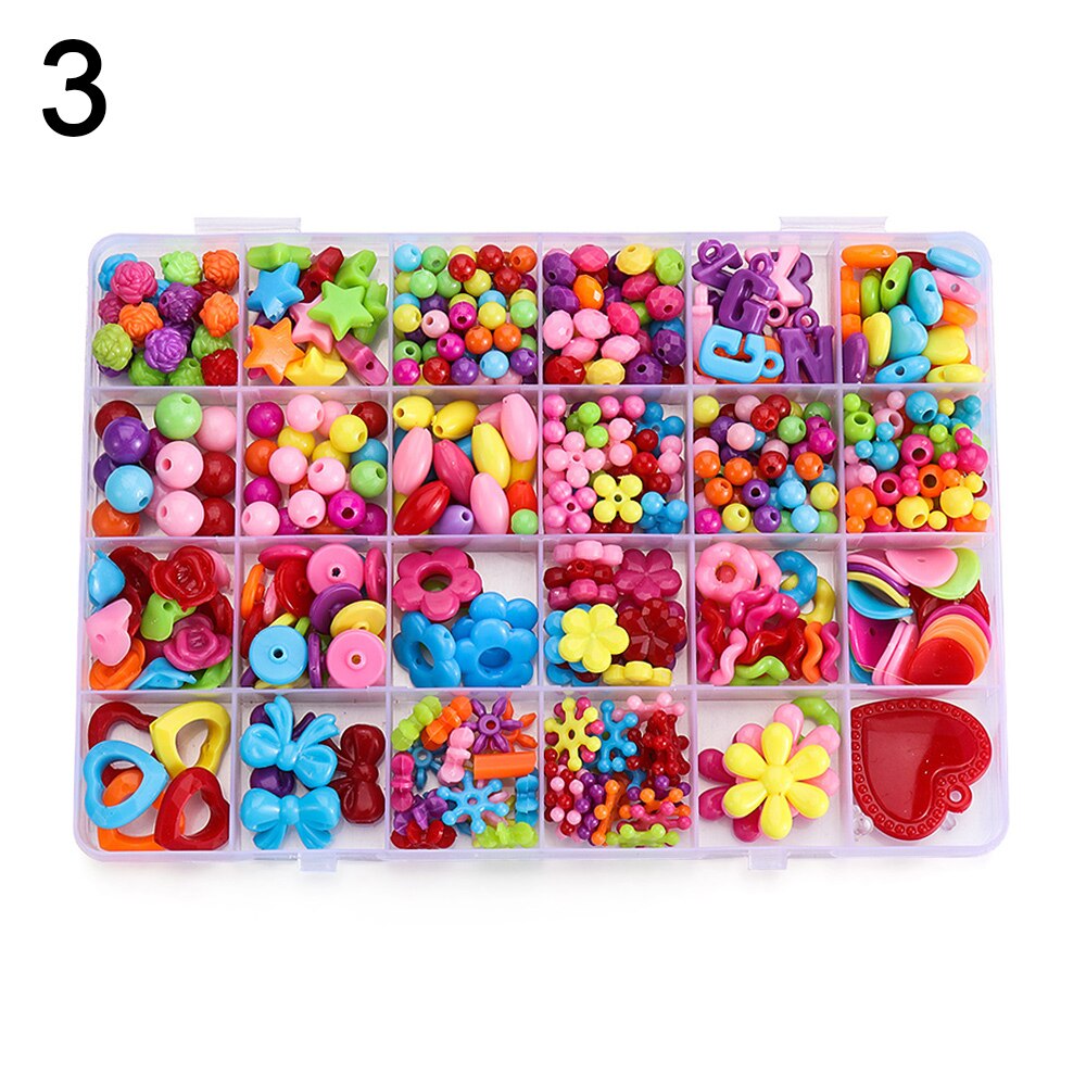 Børn gør det selv perler legetøj armbånd håndlavet gør det selv halskæde kunst håndværk piger prinsesse smykker håndværk sæt æske børn fødselsdag: 3
