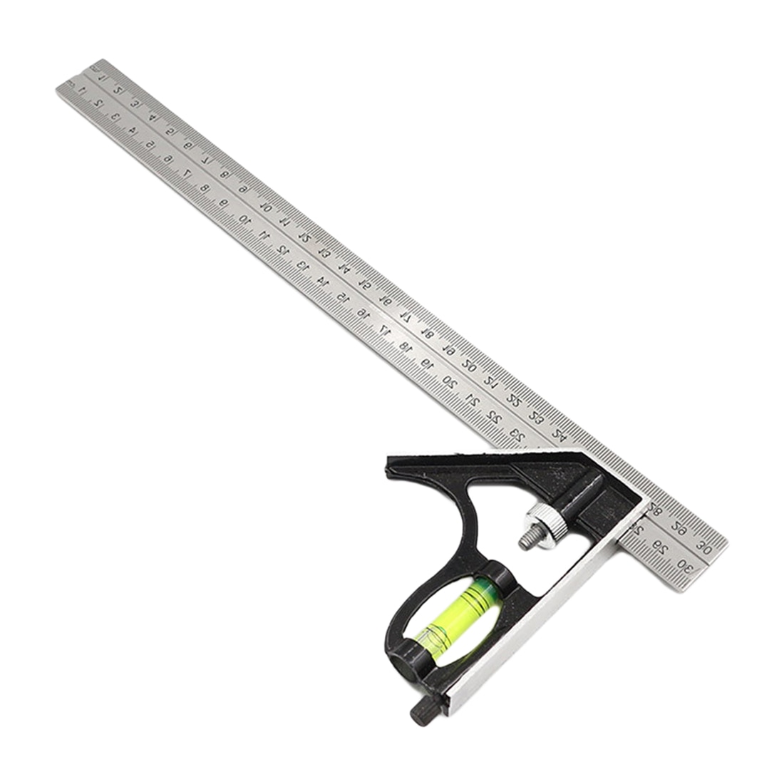 12 Inch Adjustable Combination Square Angle Ruler 45 / 90 Degree With Bubble Level Multifunctional Gauge Measuring Tools 300mm