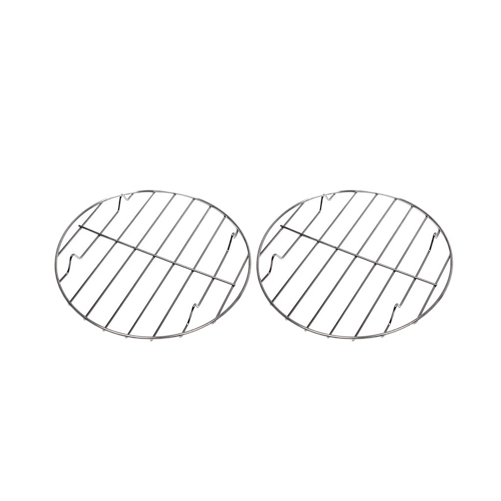 2 stuks roestvrijstalen barbecue grill kook bbq vervanging rond 25,28cm, voor bakplaat, ovenbestendig,