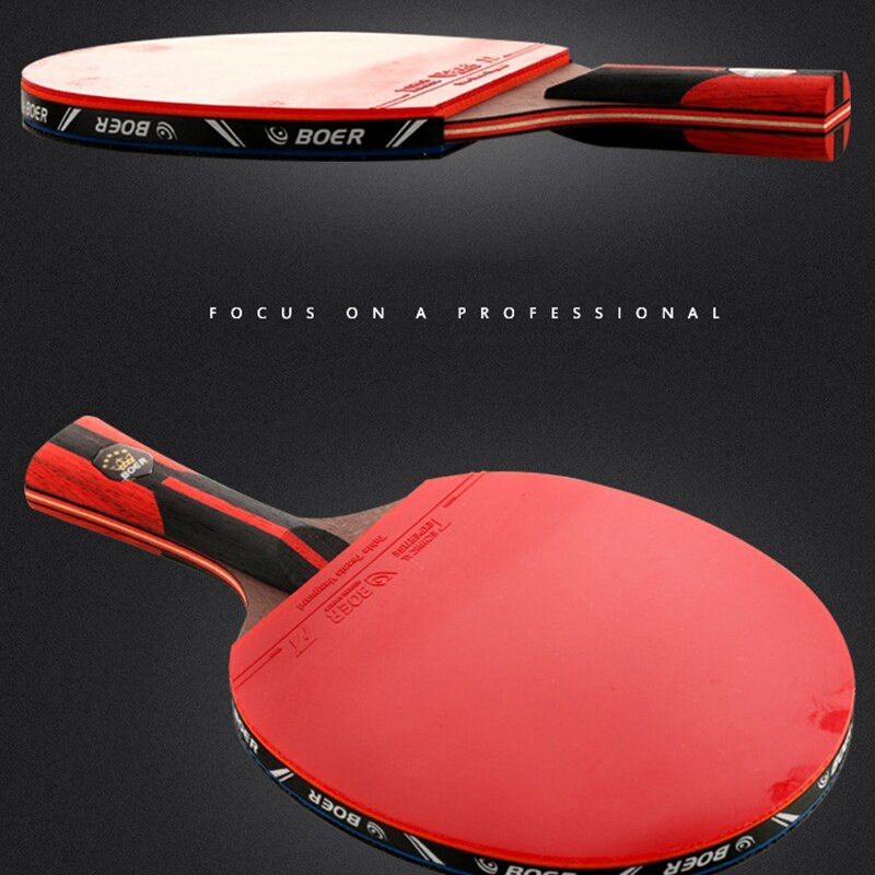 Boer Ping Pong Paddle Carbon Prestaties-Niveau Tafeltennis Racket Voor Toernooi Spelen