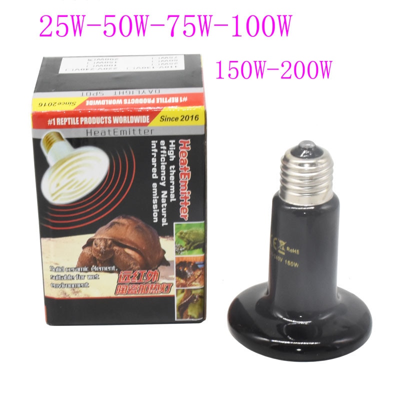 Productos de 6 uds., lámparas de calor para reptiles, lámparas de calor de serpientes, tortugas, lagartijas, 25W50W75W, 100W150W200W, equipo de calefacción para animales