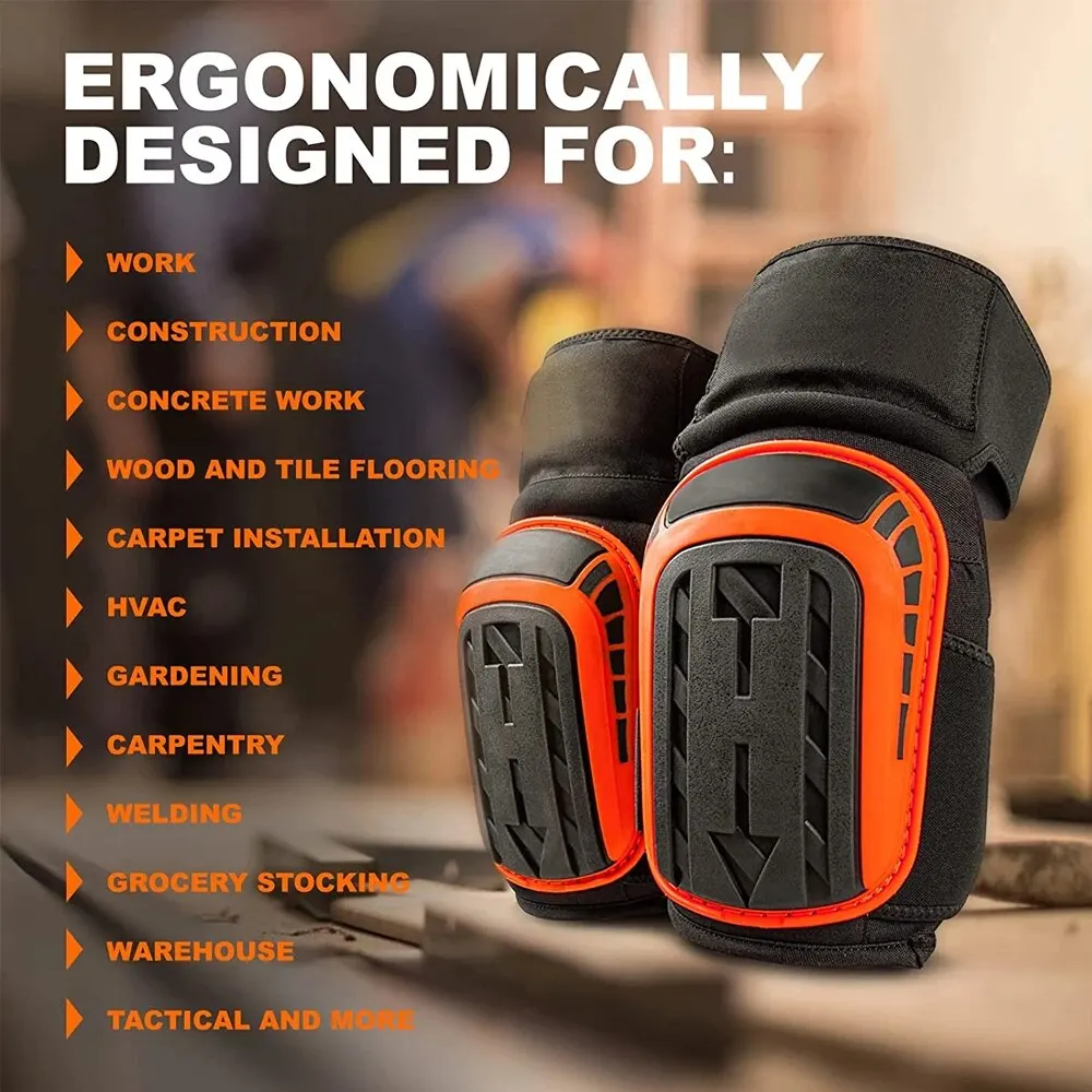 Heavy Duty EVA Foam Padding Knee Pads with Comfortable Gel Cushion and Adjustable Straps for Work and Gardening.