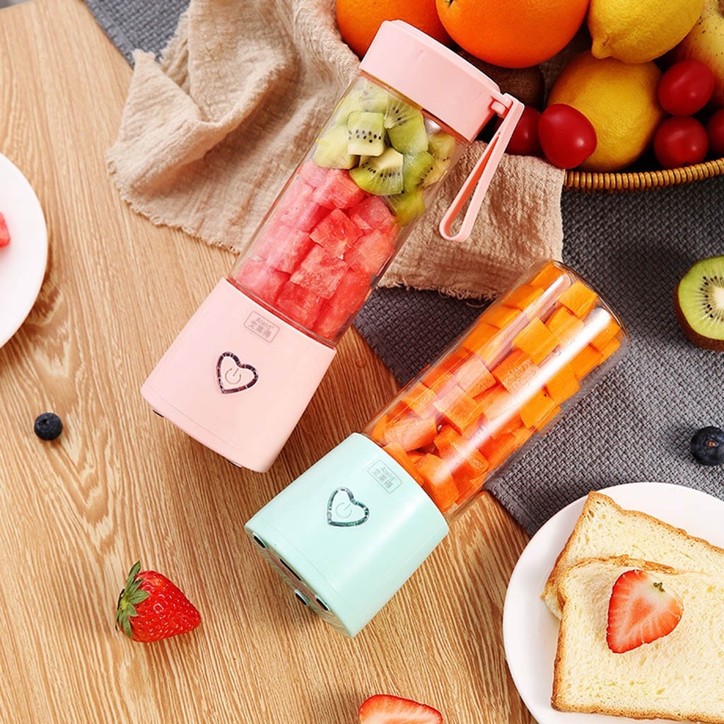 450ml USB Charging 6 Blades Portable Juicer Juice Smoothie Smothie Maker Smoothie Blender Extractor Machine Household #G