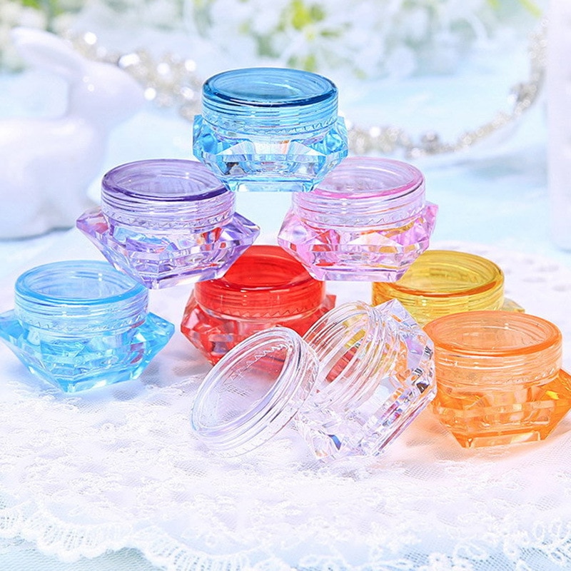 5g Colorful Bottle Square Transparent Cosmetic Empty Jar Pot Eyeshadow Lip Balm Face Cream Sample Cream Jar Container