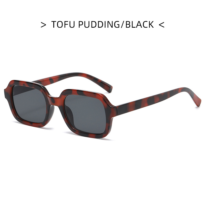 Vwktuun Jahrgang damen-sonnenbrille, kleines quadratisches modell,  uv400 farbenfrohe Straße-sonnenbrillen für damen: Schwarz