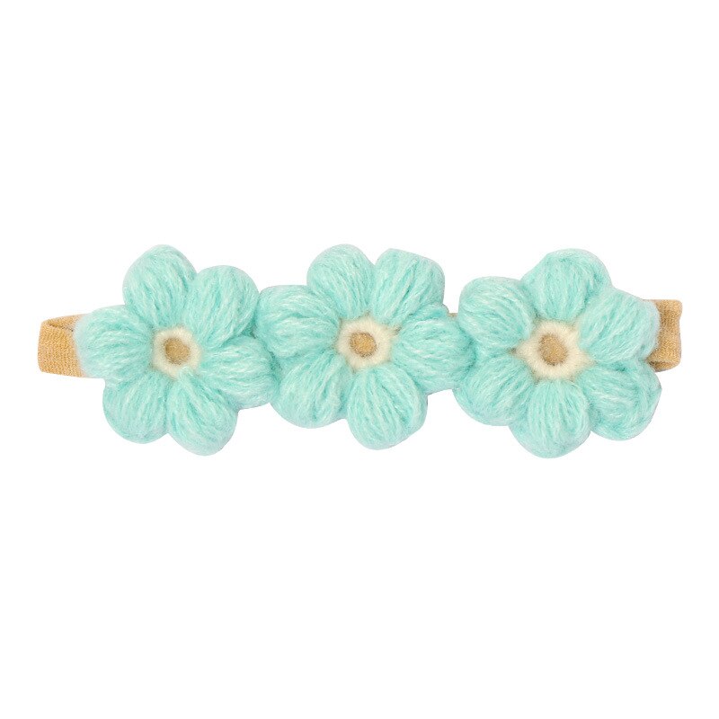 Diadema de ganchillo con flores para bebé y niña, accesorios para el pelo, diademas para niños, horquillas de lana, banda para recién nacido, accesorios Vintage: 7