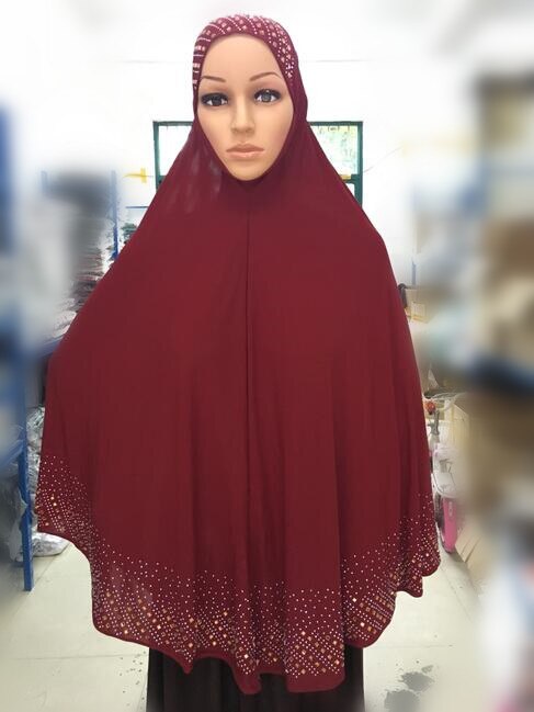 Hidżab islamska odzież natychmiastowa hidżab Turban diamenty Rhinestone chusta hidżab chustka turecki hidżab rozszerzenia szyi klatka piersiowa 100X90CM
