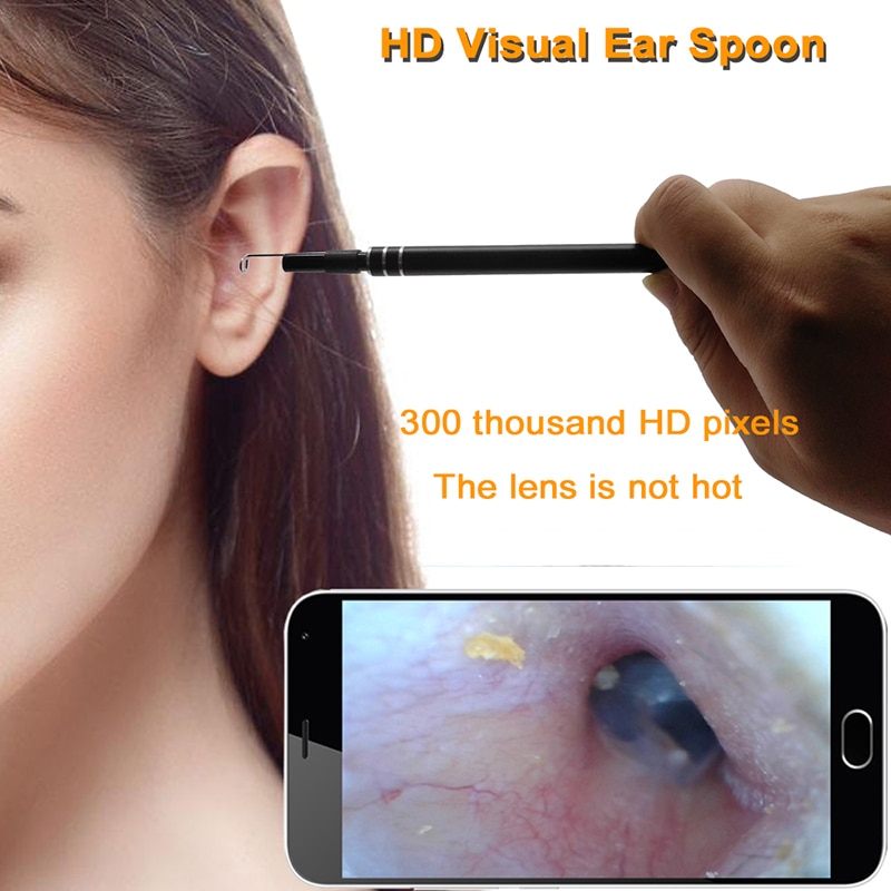 Orl oreille nettoyage Endoscope 2 in1 USB HD visuel oreille cuillère 5.5mm Mini caméra oreille choisir Nasal dentaire Endoscope caméra Otoscope