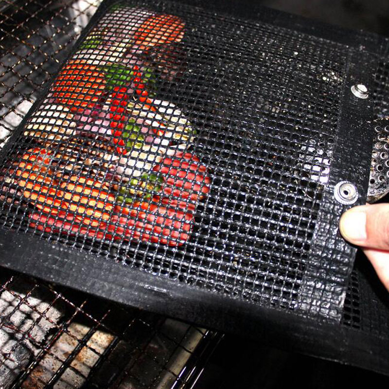 Bbq grill mesh bag gjenbrukbar non-stick grill pose bakeplate liners matter rutenett utendørs piknik verktøy bbq tilbehør