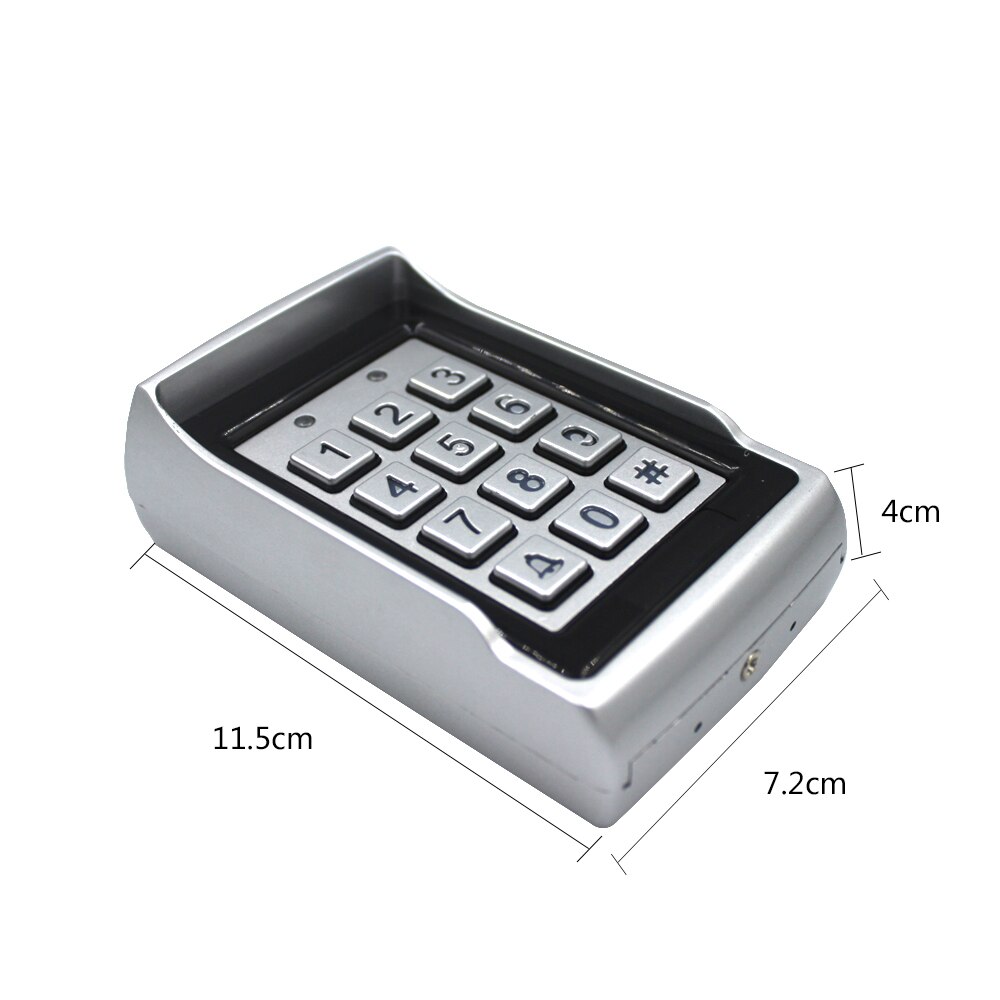 Carcasa de Metal para 1000 usuarios, teclado de tarjeta RFID de 125KHZ con retroiluminación, Control de puerta, sistema de Control de acceso de código independiente A07