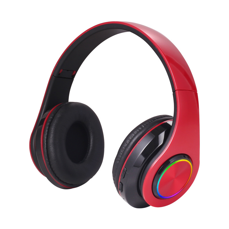 B39-hoofdtelefoon met draadloze Bluetooth Kleurrijk licht Insteekbaar kaartspel Muziekbeweging Bluetooth-headset voor telefoon: Blauw