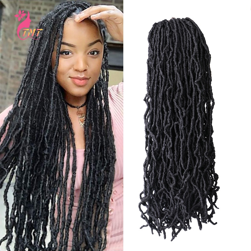 Nu Locs Crochet Hair Extension Synthetic Braiding Hair For Black Women Soft Faux Locs Crochet Braids 24" 20Strands/Pack