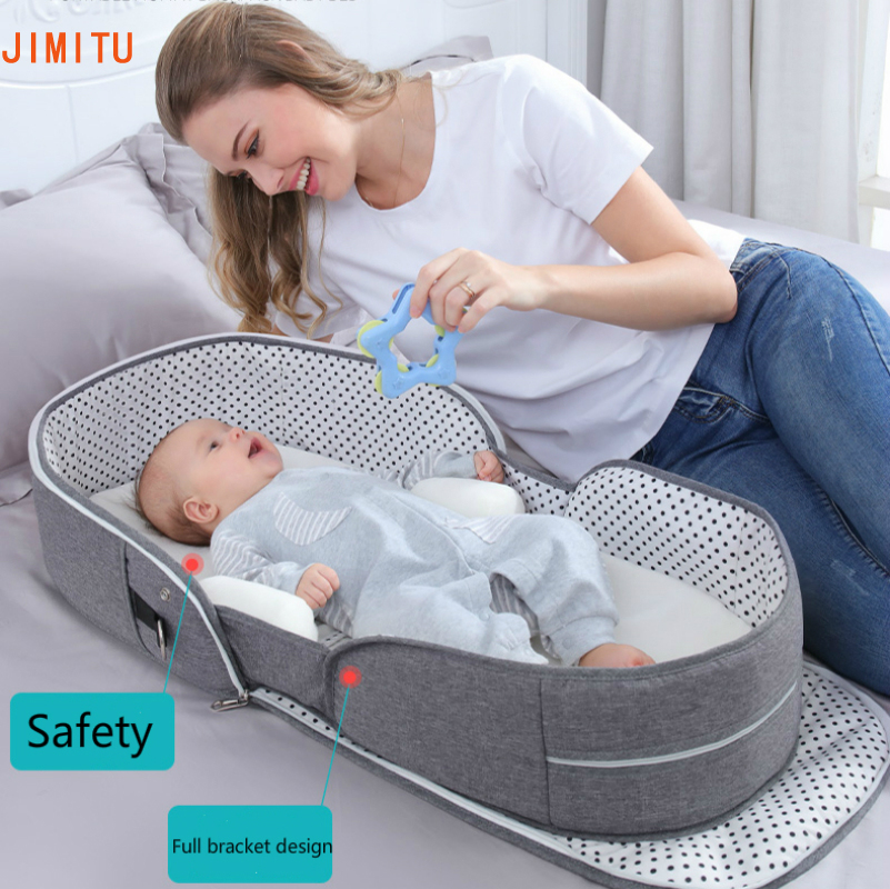 Multifunktion bærbar baby seng rejse solbeskyttelse myggenet barnesenge foldbar åndbar mumie taske baby reden seng