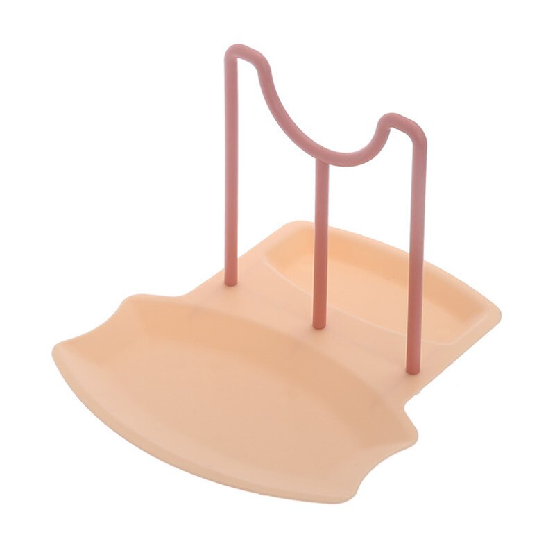 Plastic Spoon Rest For Fork Spatula Rack Spoon Holder Stand Tableware Storage Rack For Spoon Pot Lid Holder Kitchen Organizer: PINK