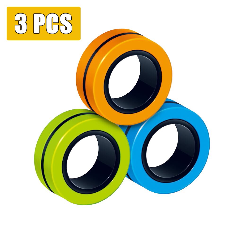 Best Fidget Spinner Magnetic Bracelet Ring Unzip Toy Anti-stress Magic Ring Props Tools Decompression Toys Игрушки Для Детей: 3PC J