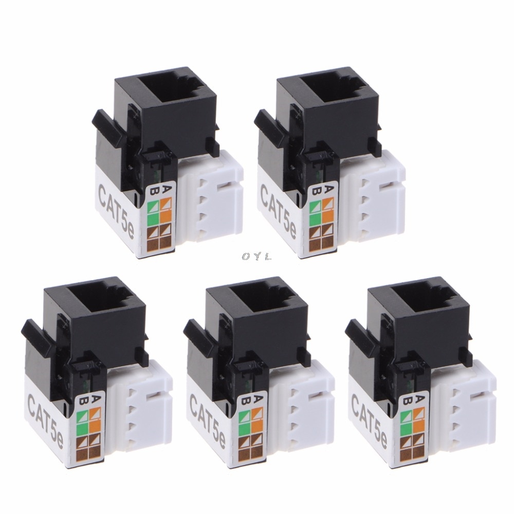 5Pcs CAT5E UTP Network Module RJ45 Connector Information Socket Keystone Jack
