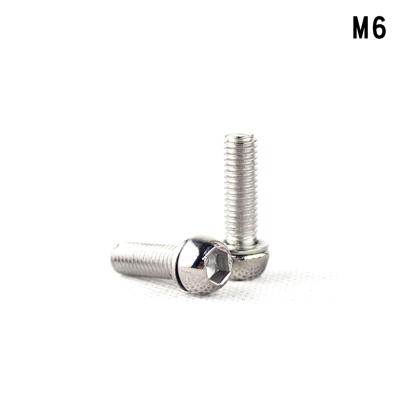 Tornillo elevador Hexagonal para bicicleta de montaña, M5 x 18mm, M6, M7 x 22mm, 6 uds.