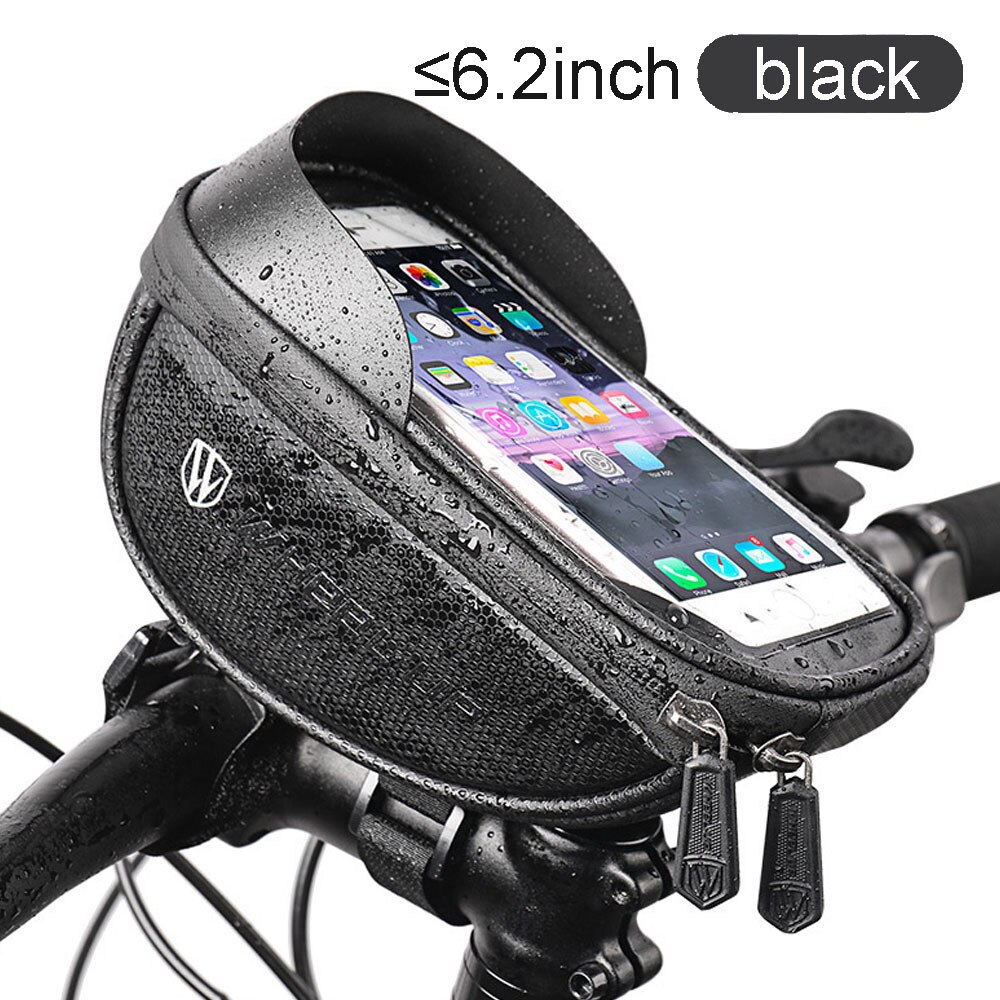Bicycle Motorcycle Phone Holder Waterproof Case Bike Phone Bag for iPhone Samsung Mobile Stand Support phone holder Cover: B012E-Black