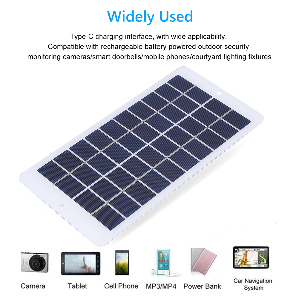 20W 5V batterijlader zonnepaneel Type-C / USB zonneceloplader Outdoor noodoplader Mobiele telefoons oplader / Power Banks