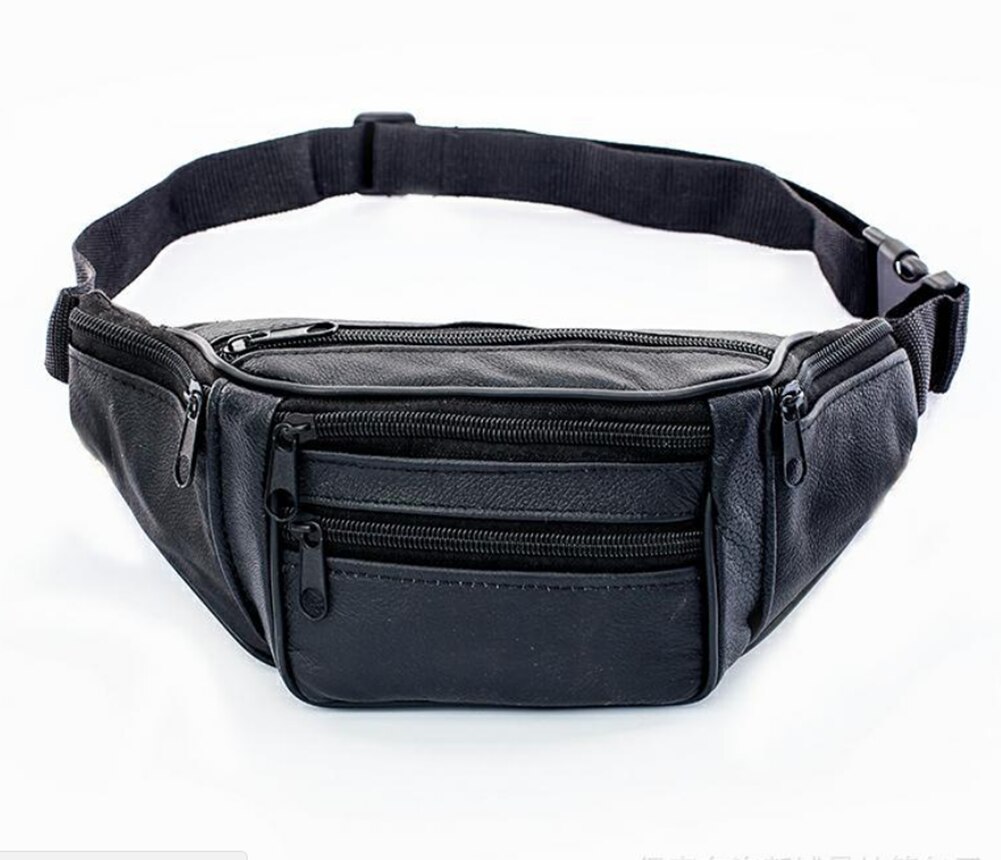 Mens' Waist Belt Bag Utility Cycling Waist Fanny Pack Bum Bag Travel Hip Purse: Black