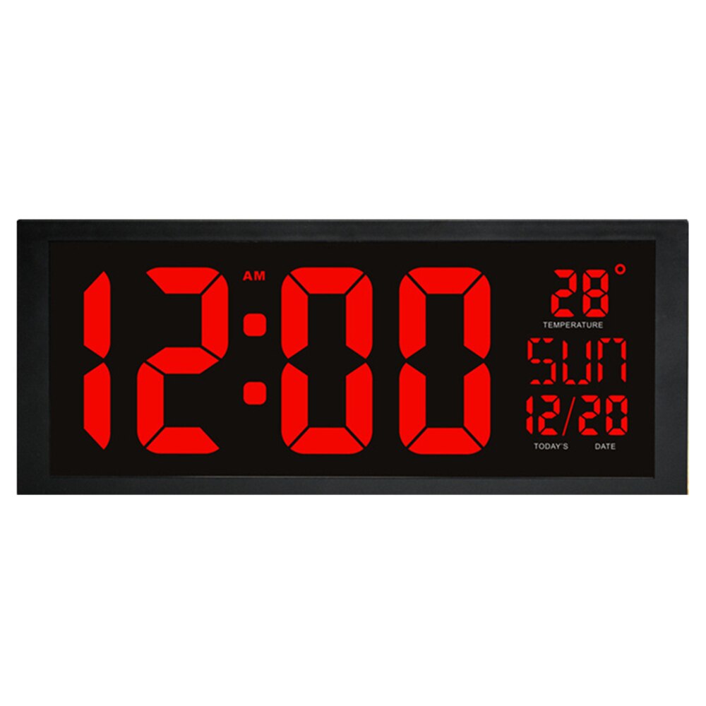 Large Number LED Wall Clock Display Electronic Thermometer Week Decorate Time Memory Clock Digital Clock Home Wall Clocks: Default Title