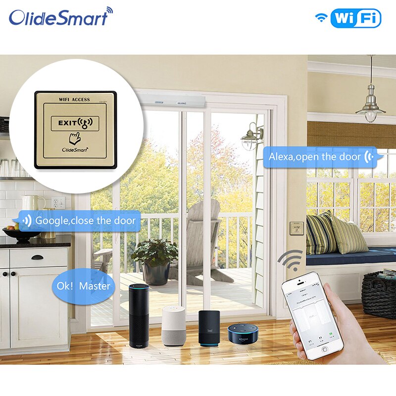 Olide WIFI Access Exit Button Phone App Control Olide Automatic Door Opener From Anywhere