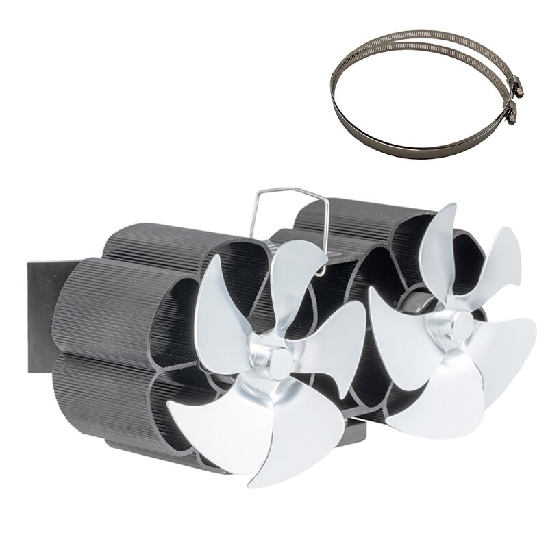 Double-ended Fireplace Fan Chimney Duct Fan 10-blade Small Ideal for Home Eco Friendly and Efficient Wood Stove Fan