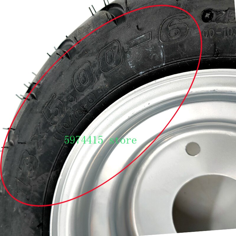 13X5.00-6 Inch Tubeless Tire With Steel Rim Fit For Fuel Electric 4 Racing Wheels Buggy Karting Beach Car ATV QUAD Go kart Parts