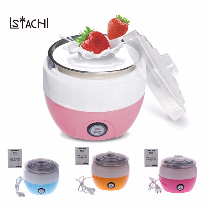 LSTACHi Mini Automatische Yoghurt Maker 360 Graden Stereo Gisting Rvs Machine Liner Maken DIY Tool Container